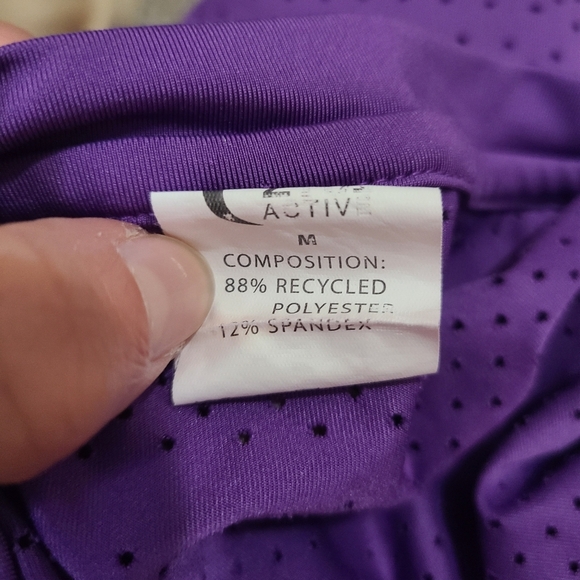 Zyia Active Purple Mesh Striped Long Sleeved Activewear Top - Picture 3 of 3